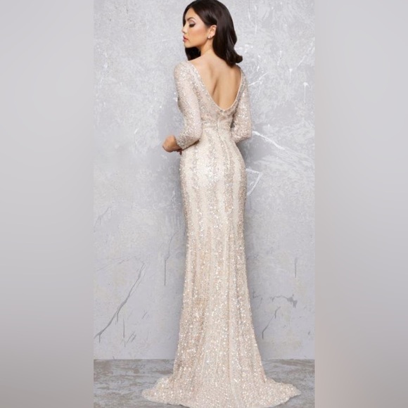 16 couture macduggal 4247d mermaid sequin gown / new - Picture 3 of 10